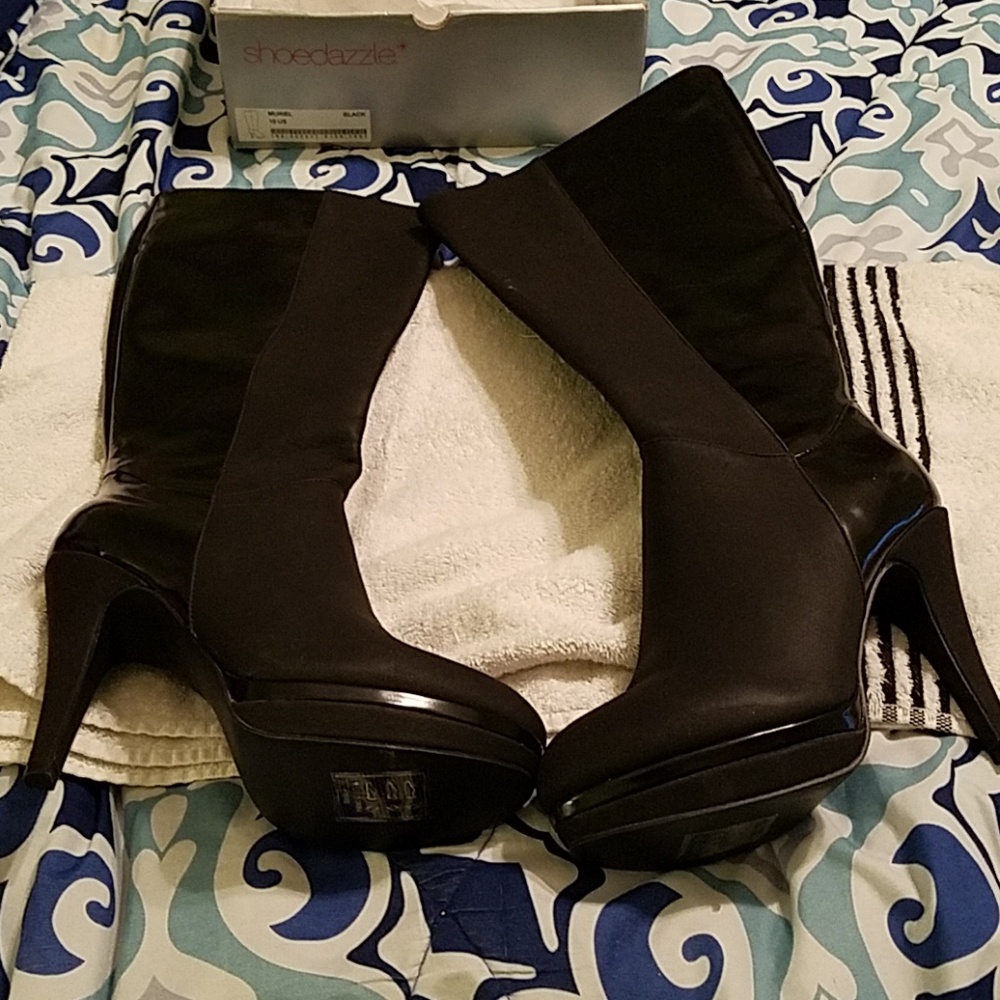 Patent Leather and Suede Boots